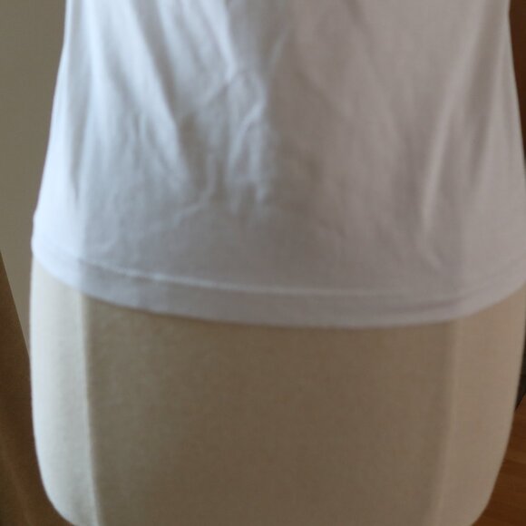 Akris square neck pleated fitted sleeveless top/tank size US 6/FR 38 white $350 - Picture 9 of 15